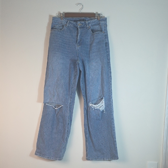 Sincerely Jules Blue Distressed Straight Leg Jeans - Picture 1 of 3